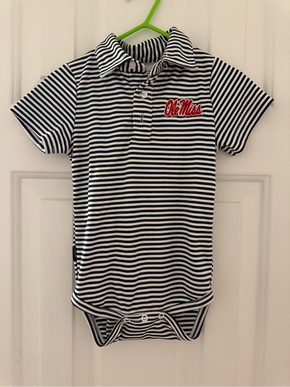 Ole Miss Navy & White Striped Polo Bodysuit